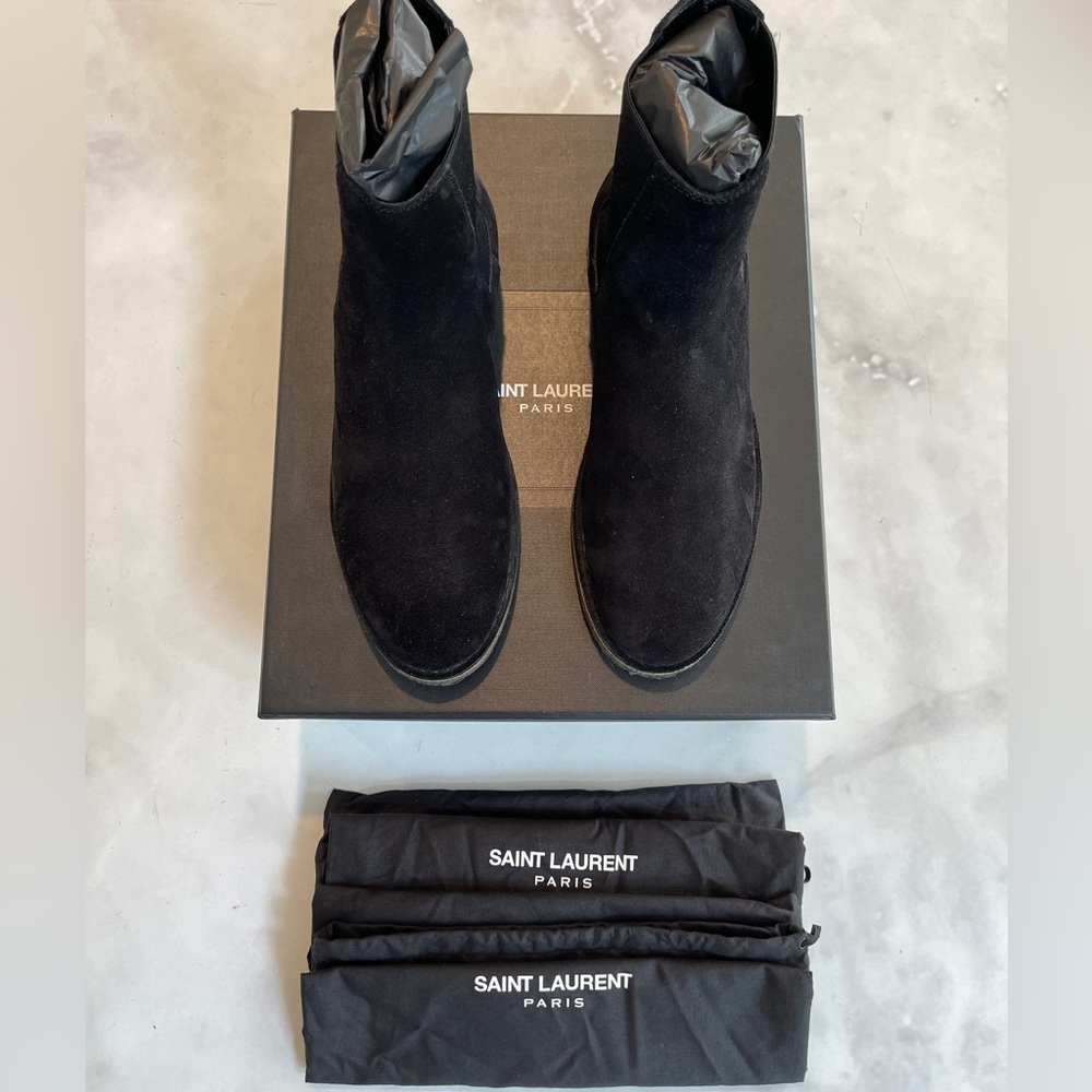 Saint Laurent Otterproof Flat Heel Chelsea Boot Nero Black Size 8.5M/41Euro